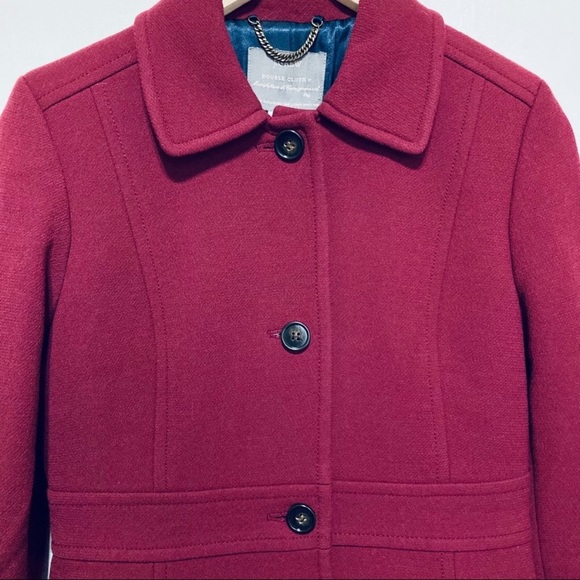 J. Crew Burgundy Red Lady Day Pea Coat Jacket 10 - Picture 5 of 13